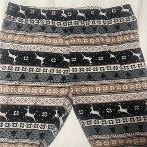 No Boundaries Festive Patterned Leggings - Black, Gray, Brown